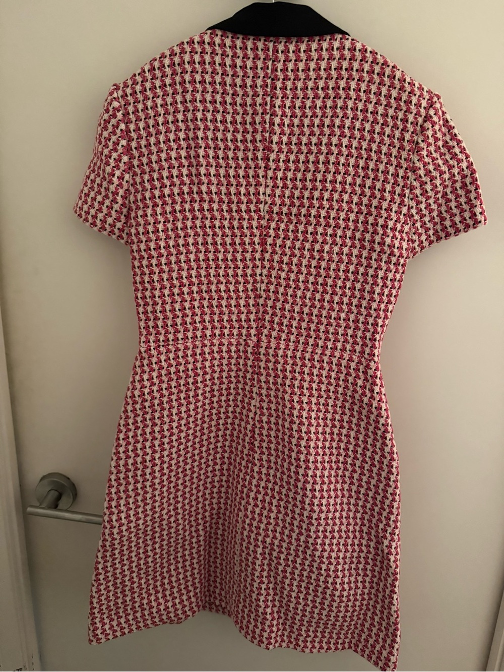 MAJE PINK TWEED COLLARED BUTTONED DRESS - Picture 4 of 4